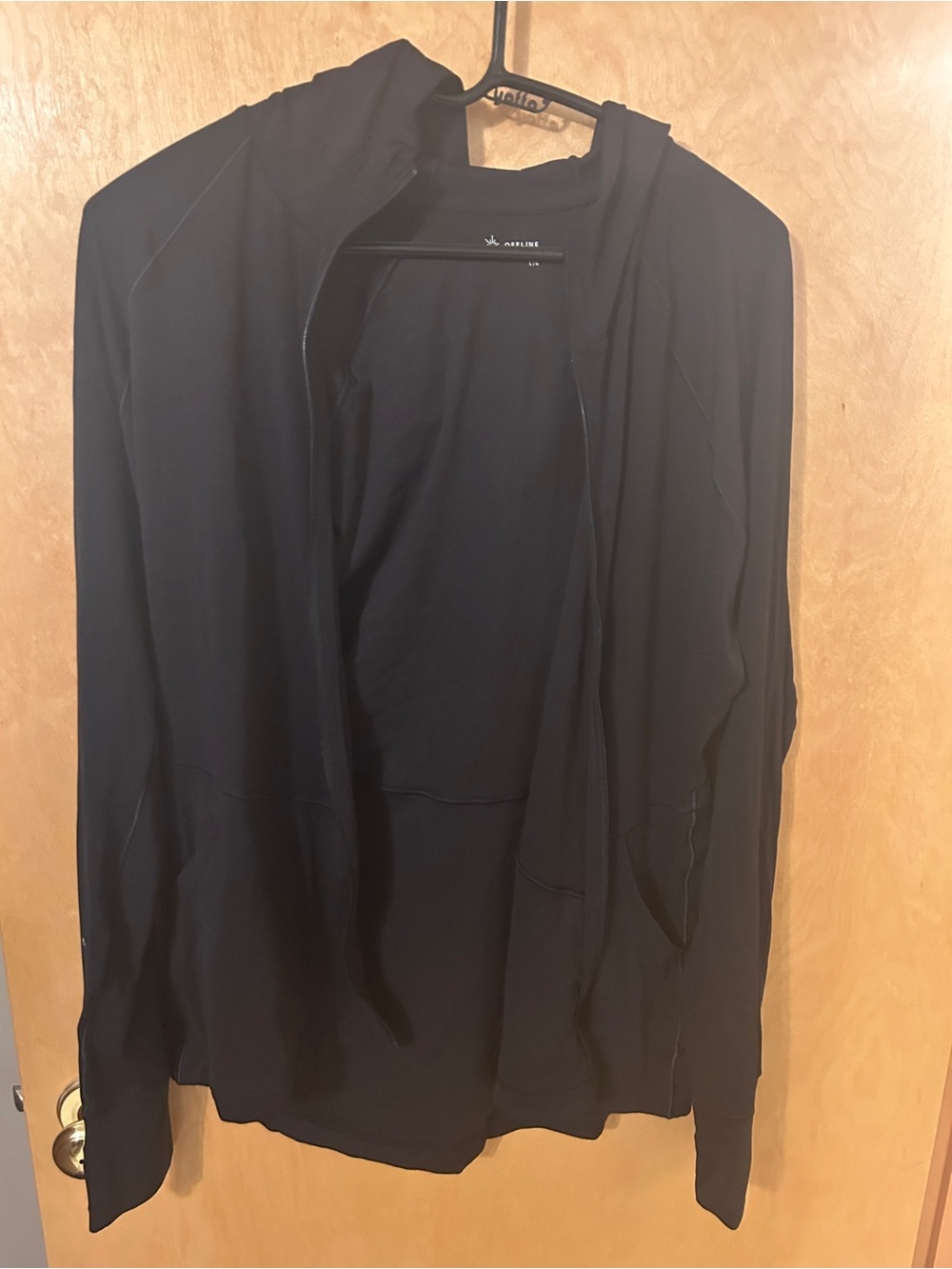 Offline By Aerie Real Me Full Zip Jacket Black NWT